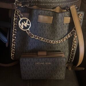 Michael Kors Brown and Tan Shoulder Bag